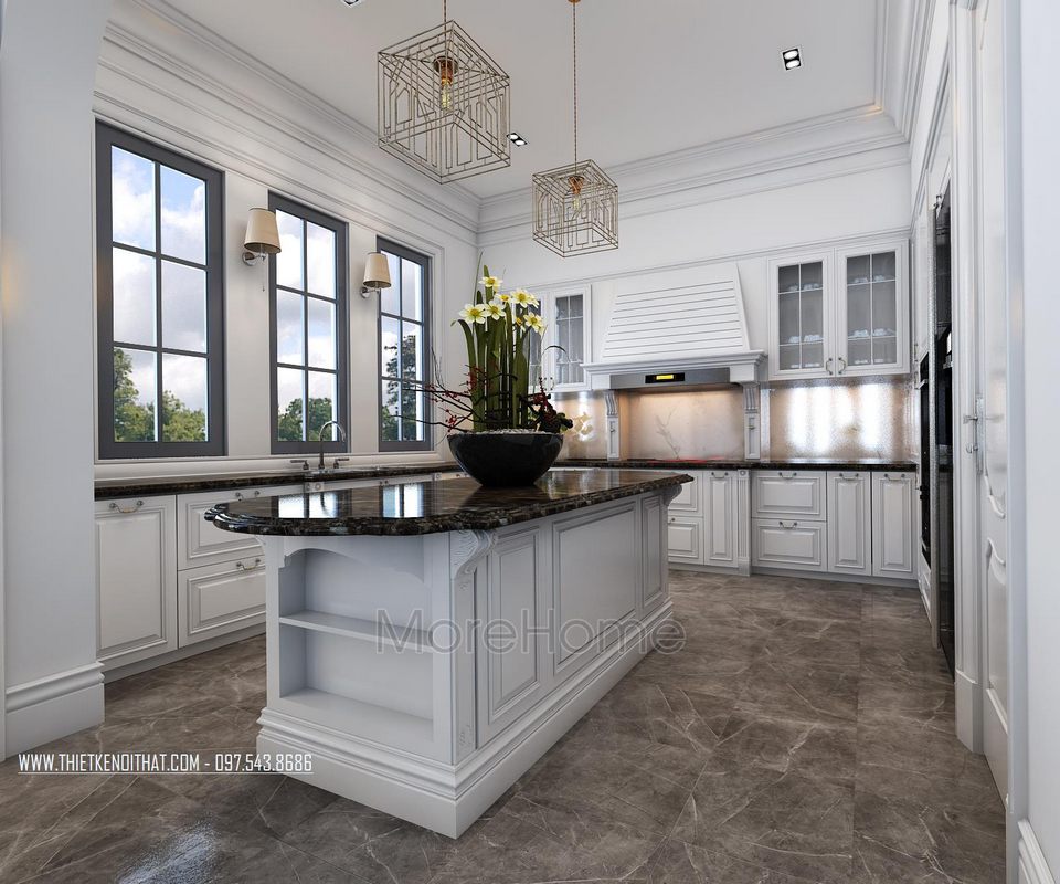 Thiết kế phòng bếp biệt thự Vinhome RiverSide